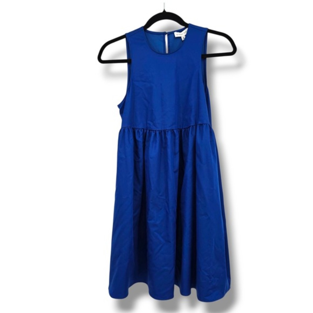 New Gianni Bini Babydoll Dress Sleeveless Satin Mini Casual Blue‎ XS